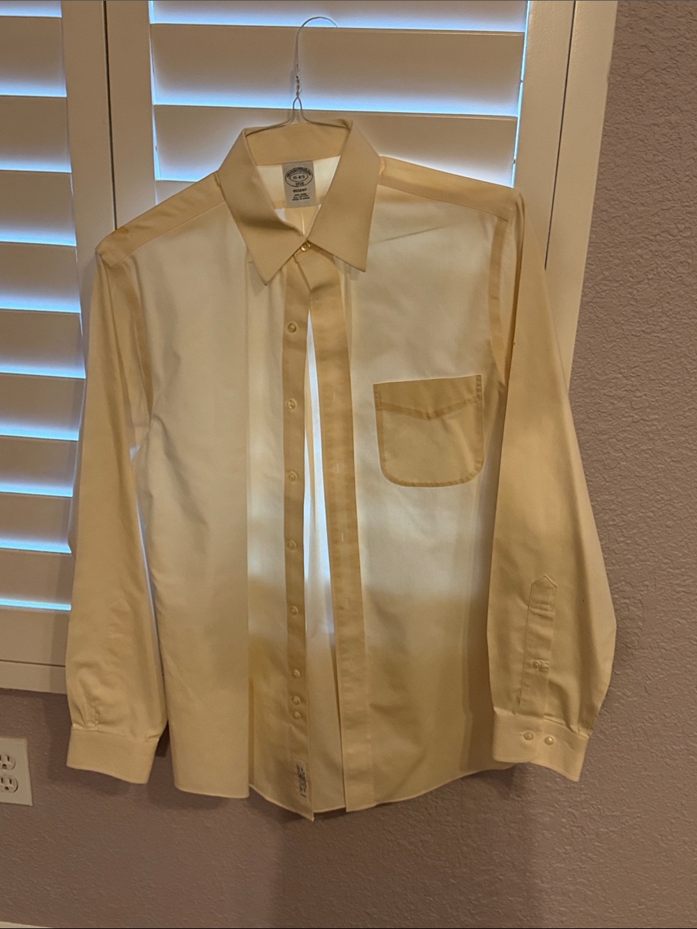 Brooks Brothers Cream Men's Dress Shirt - Long Sleeve